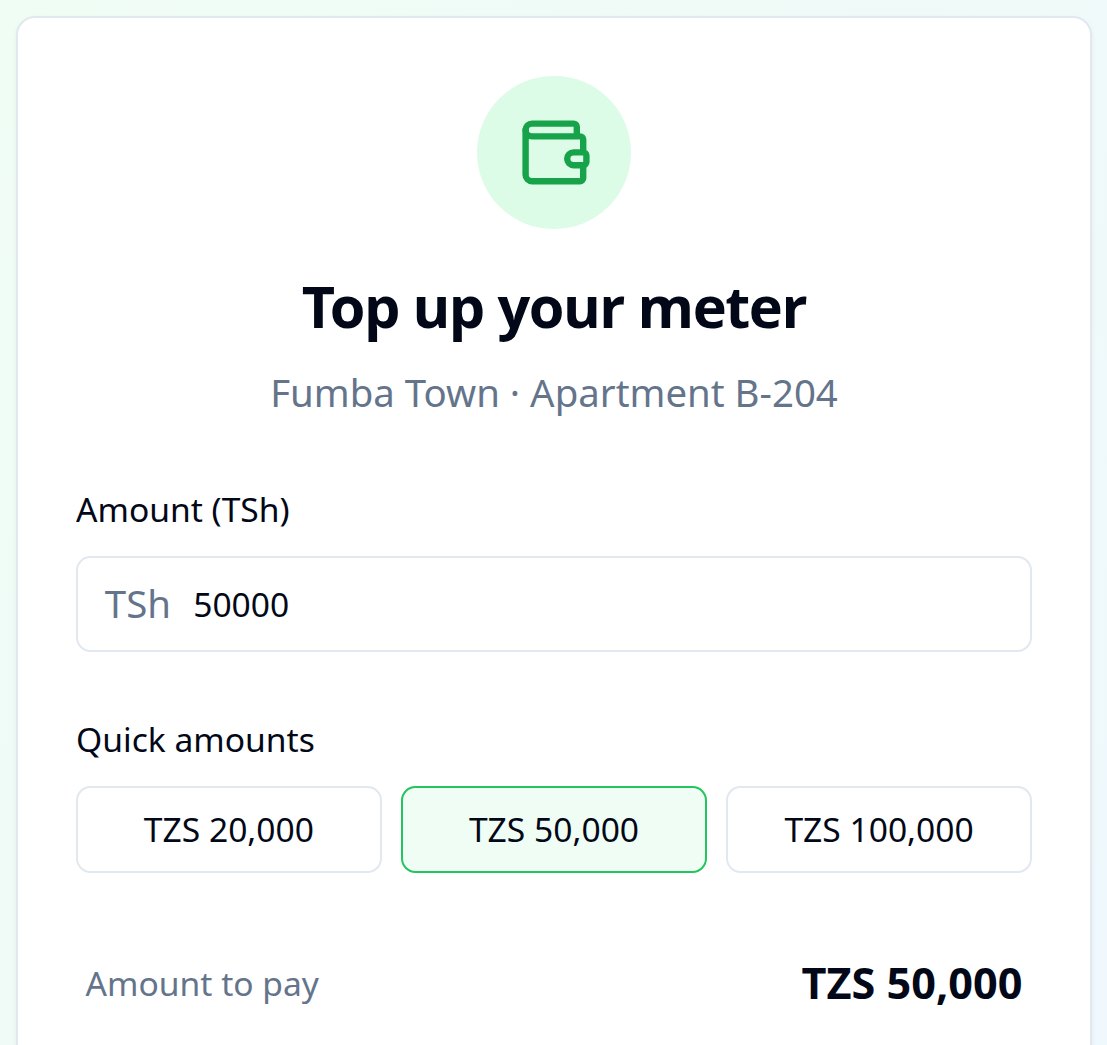 Choosing a top-up amount in the EMA app